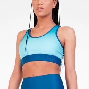 Omani Turquoise Moment Blue Sports Bra Small S